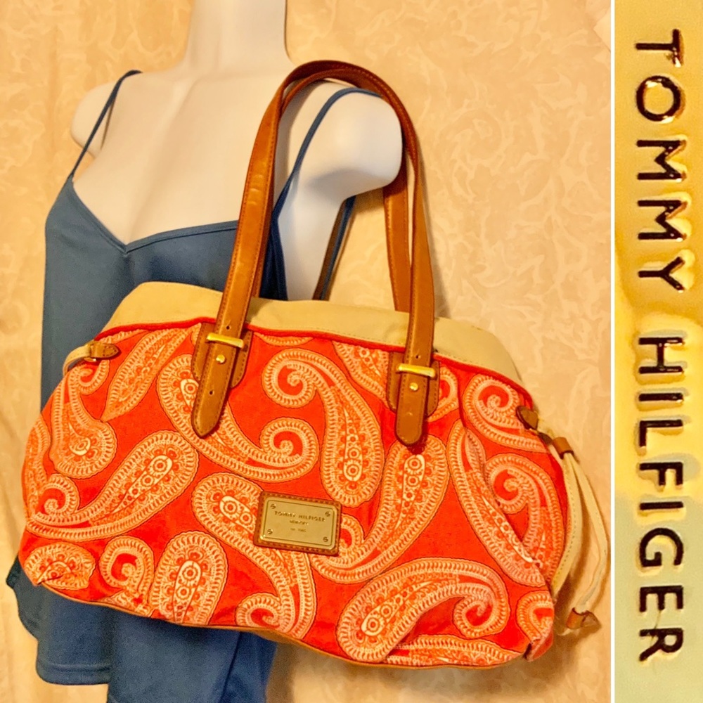 NWOT Tommy Hilfiger Canvas Paisley Shoulder Bag